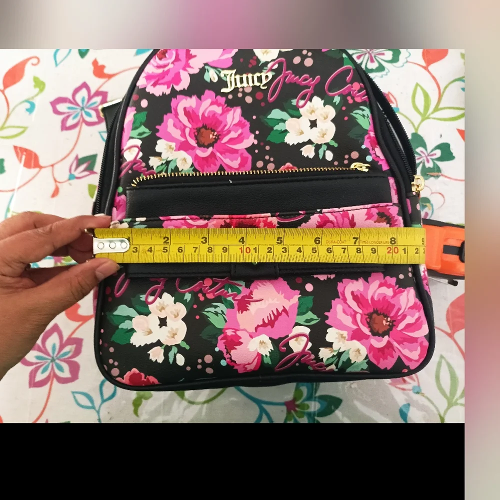Authentic Floral Juicy Couture Peek-A-Bow Backpack NWT - Picture 10 of 14